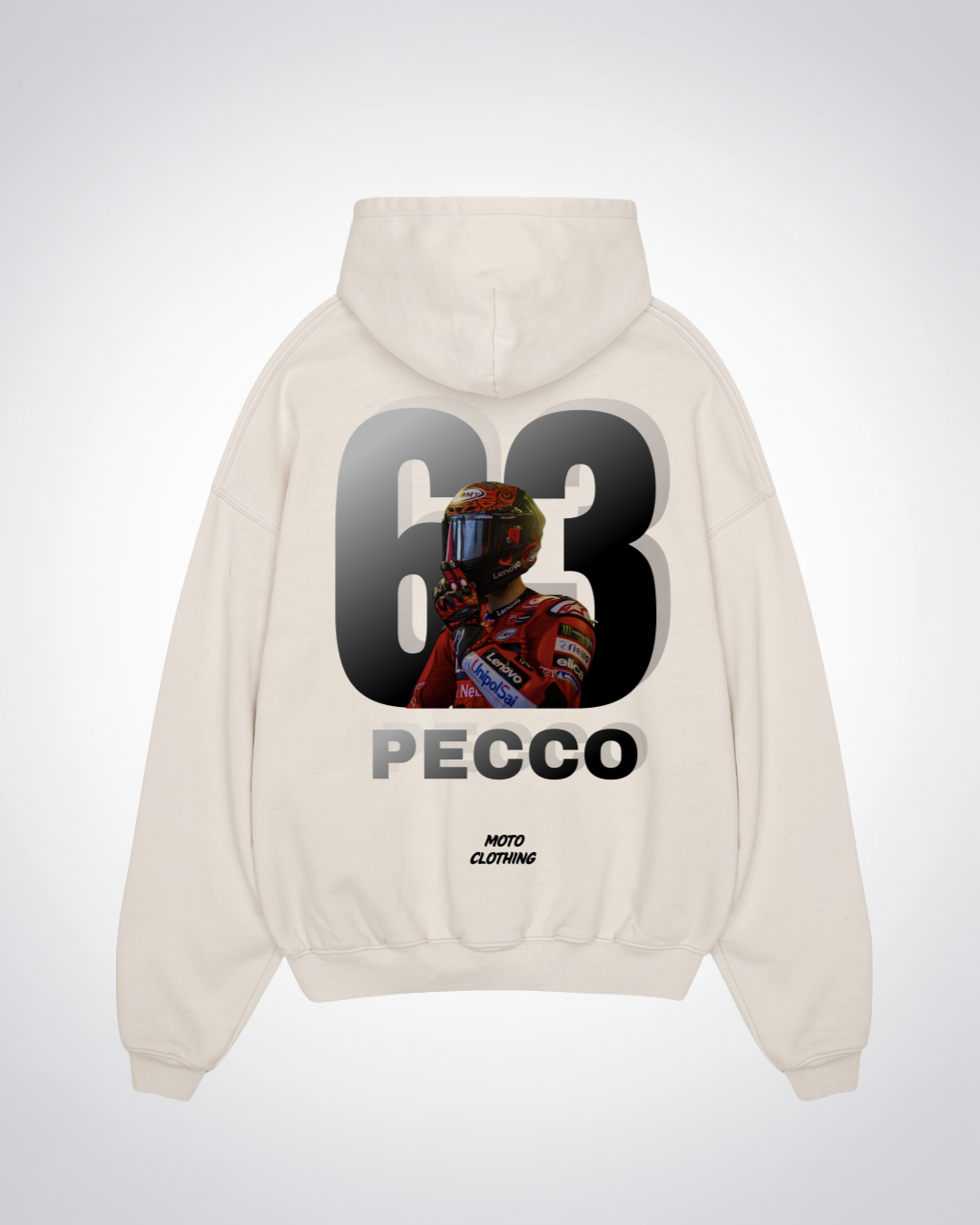 Pecco Oversized Hoodie - Beige Back (Designed)