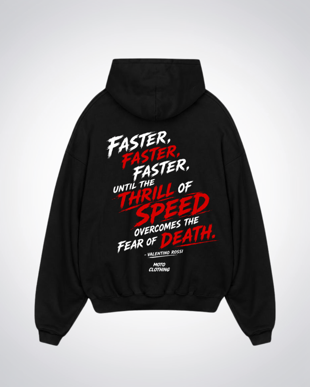 Faster Faster Faster Oversized Hoodie - Black Back (Designed)