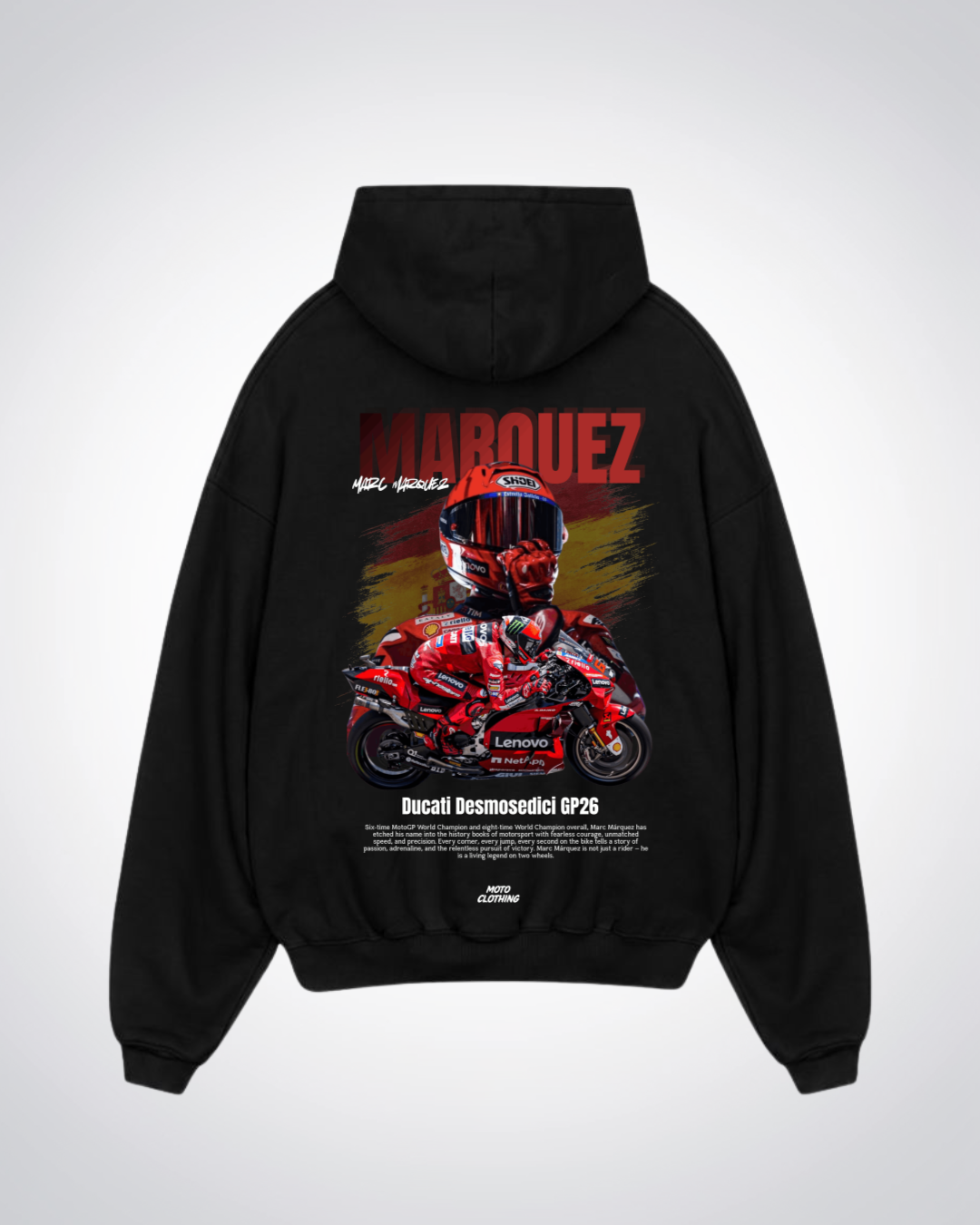 Marquez Oversized Hoodie - Black Back (Designed)