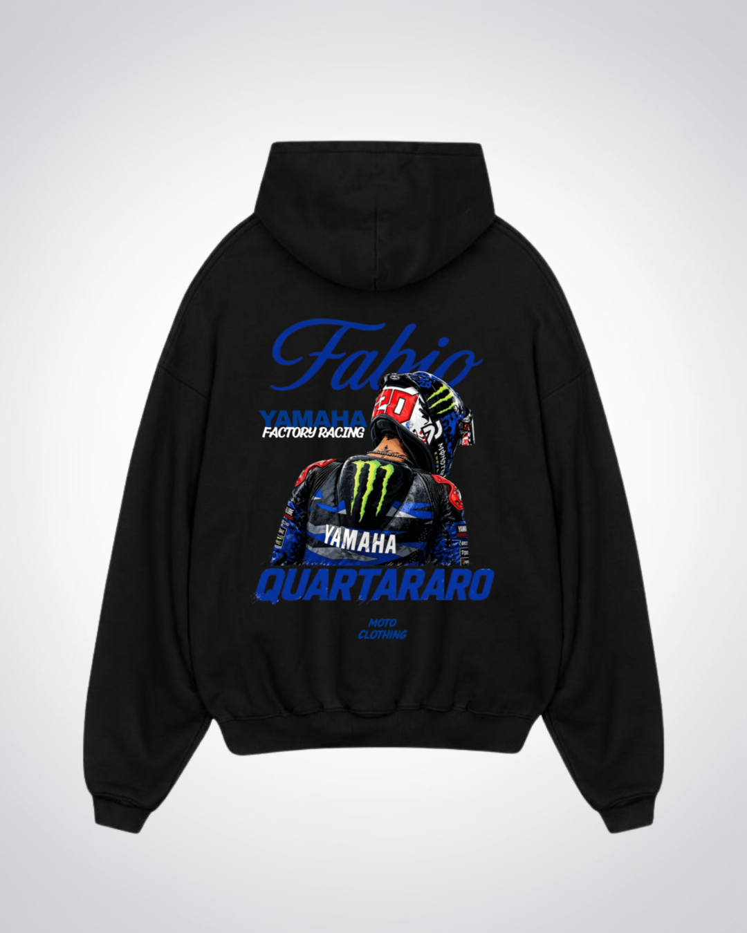 Quartararo Racing Oversized Hoodie - Black Back (Designed)