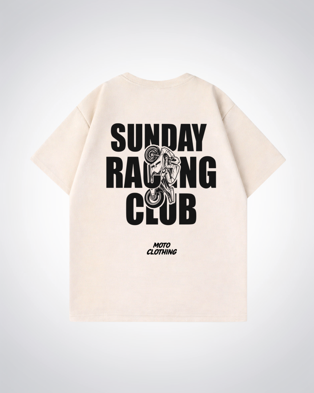 Sunday Racing Club Oversized Shirt - Beige Back (Designed)