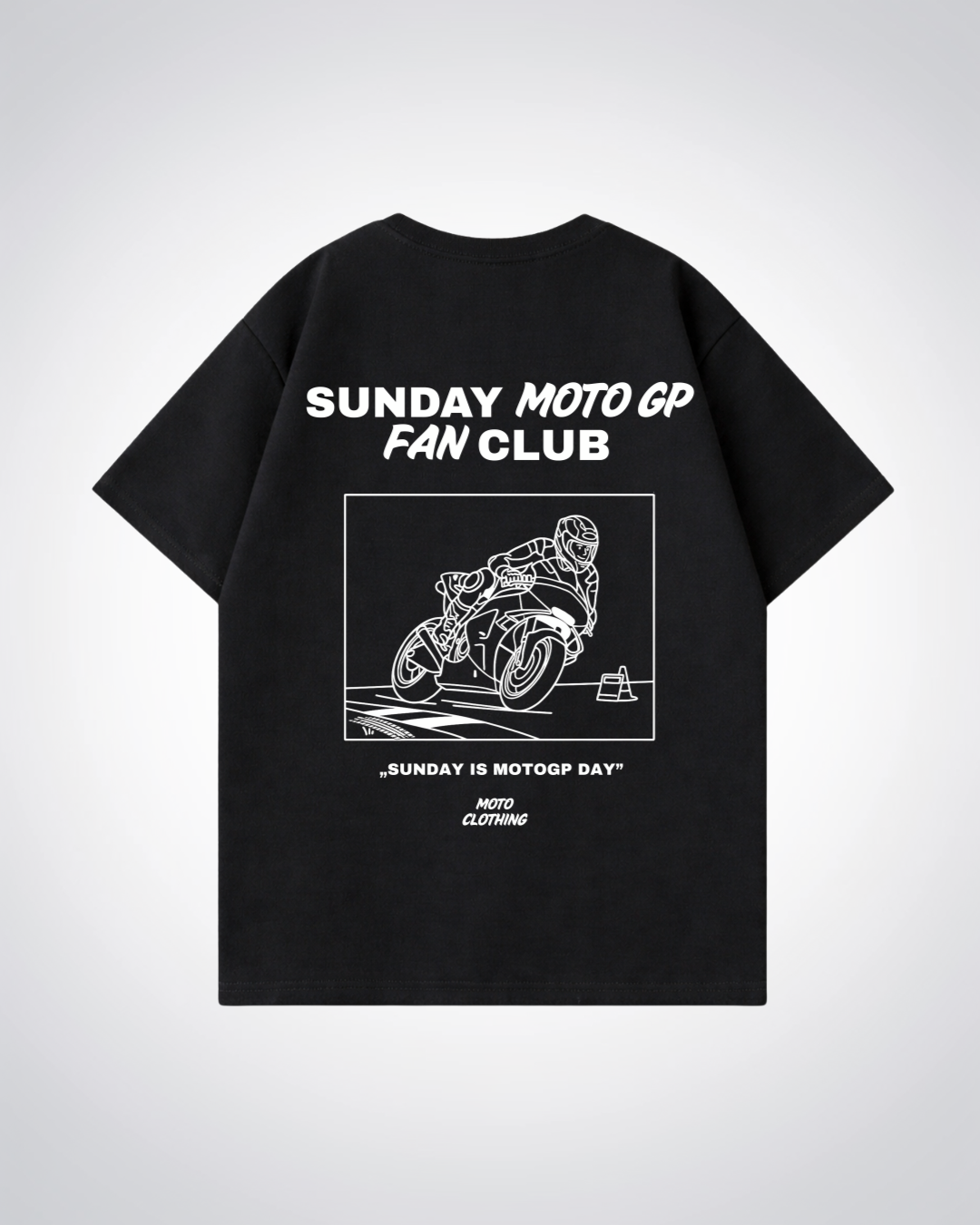 Sunday MotoGP Fan Club Oversized Shirt - Black Back (Designed)