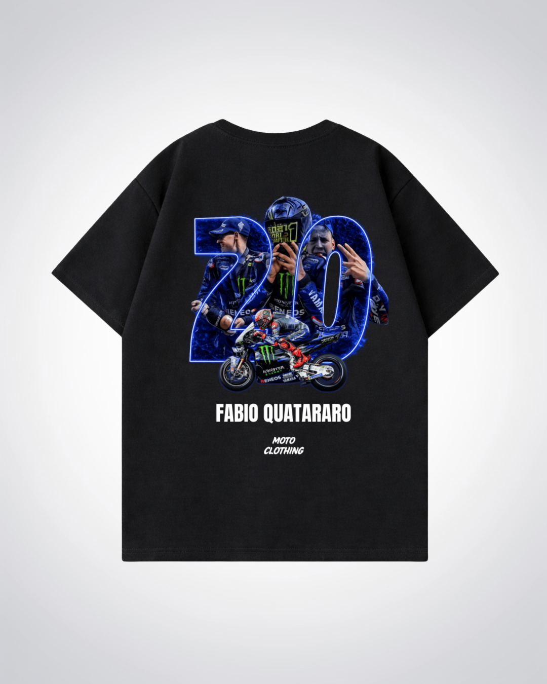Fabio Quatararo 20 Oversized Shirt - Black Back (Designed)