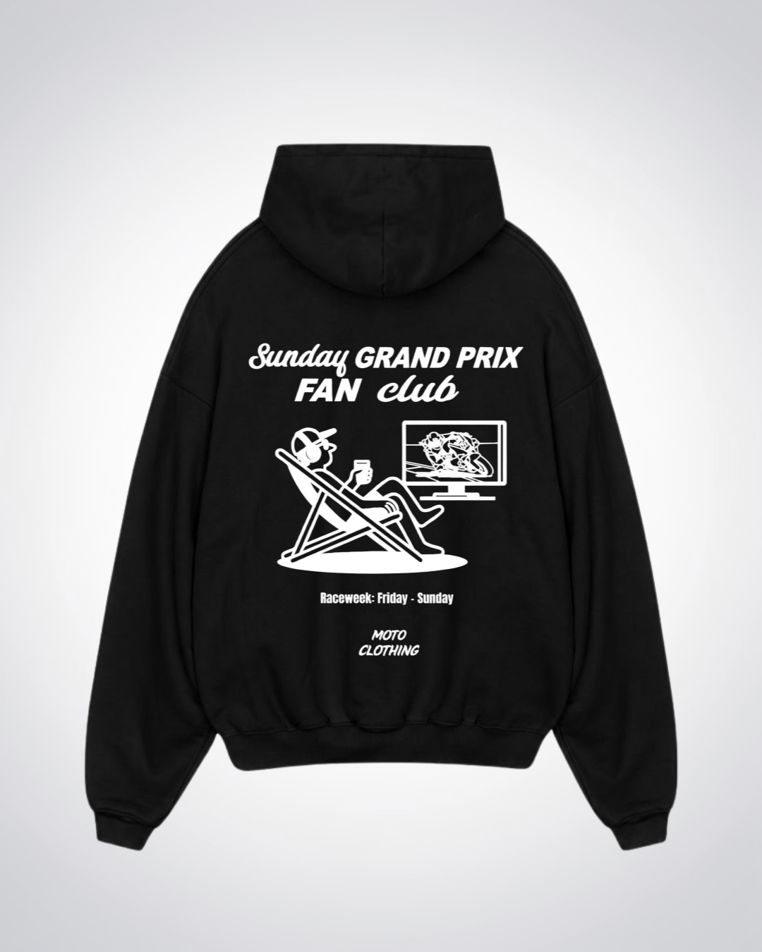 Sunday GP Fan Club Oversized Hoodie - Black Back (Designed)