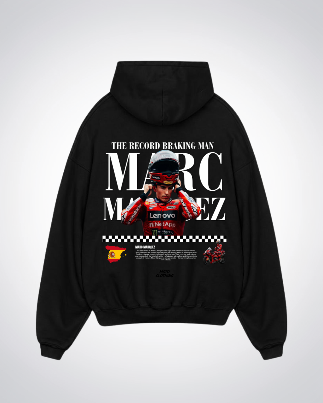 Sunday MotoGP Fan Club Oversized Hoodie - Black Back (Designed)