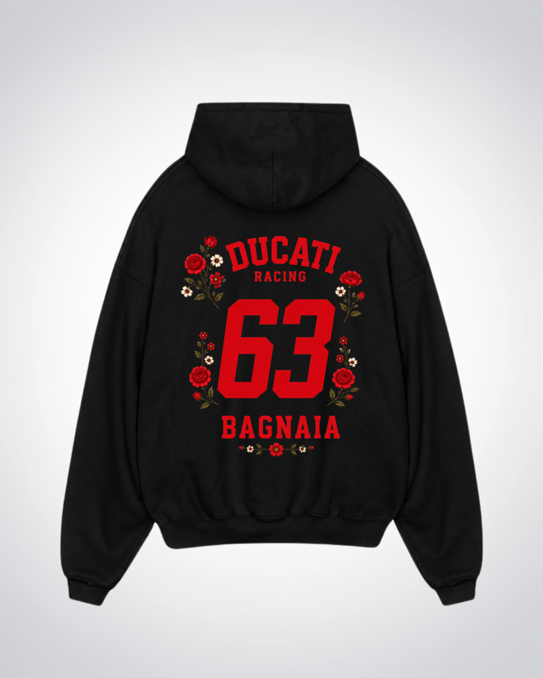 Bagnaia Flower Trikot Oversized Hoodie - Black Back (Designed)