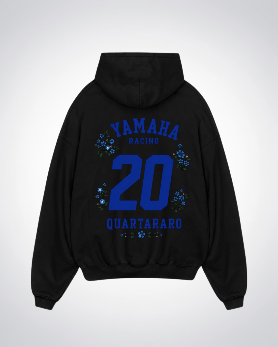 Quartararo Flower Trikot Oversized Hoodie - Black Back (Designed)