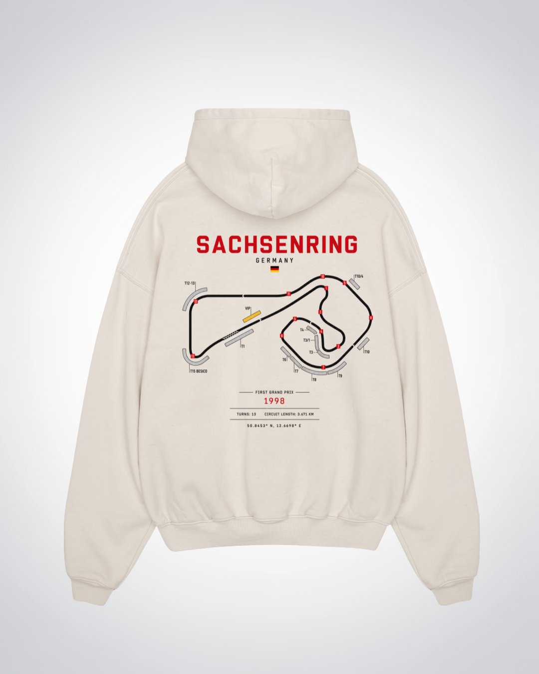 Sachsenring Oversized Hoodie - Beige Back (Designed)