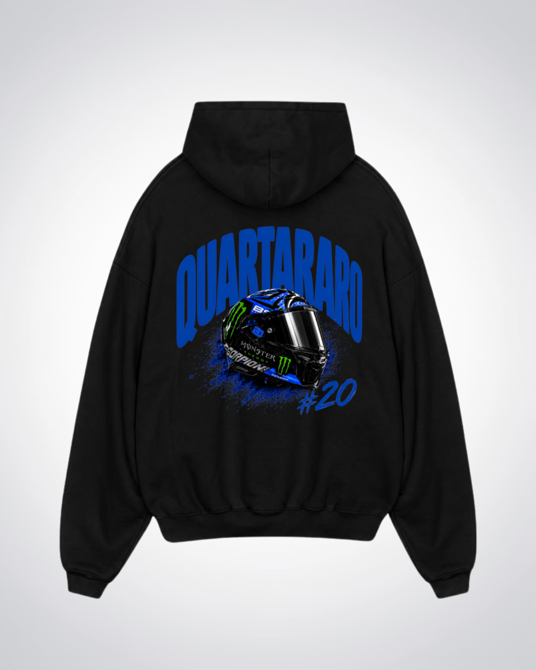 Quartararo Helmet Oversized Hoodie - Black Back (Designed)