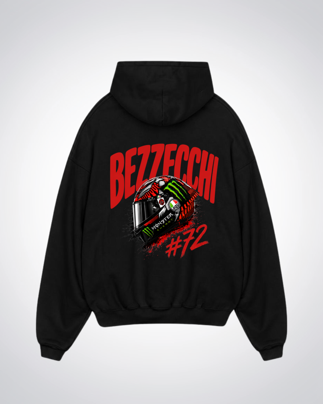 Bezzecchi Helmet Oversized Hoodie - Black Back (Designed)