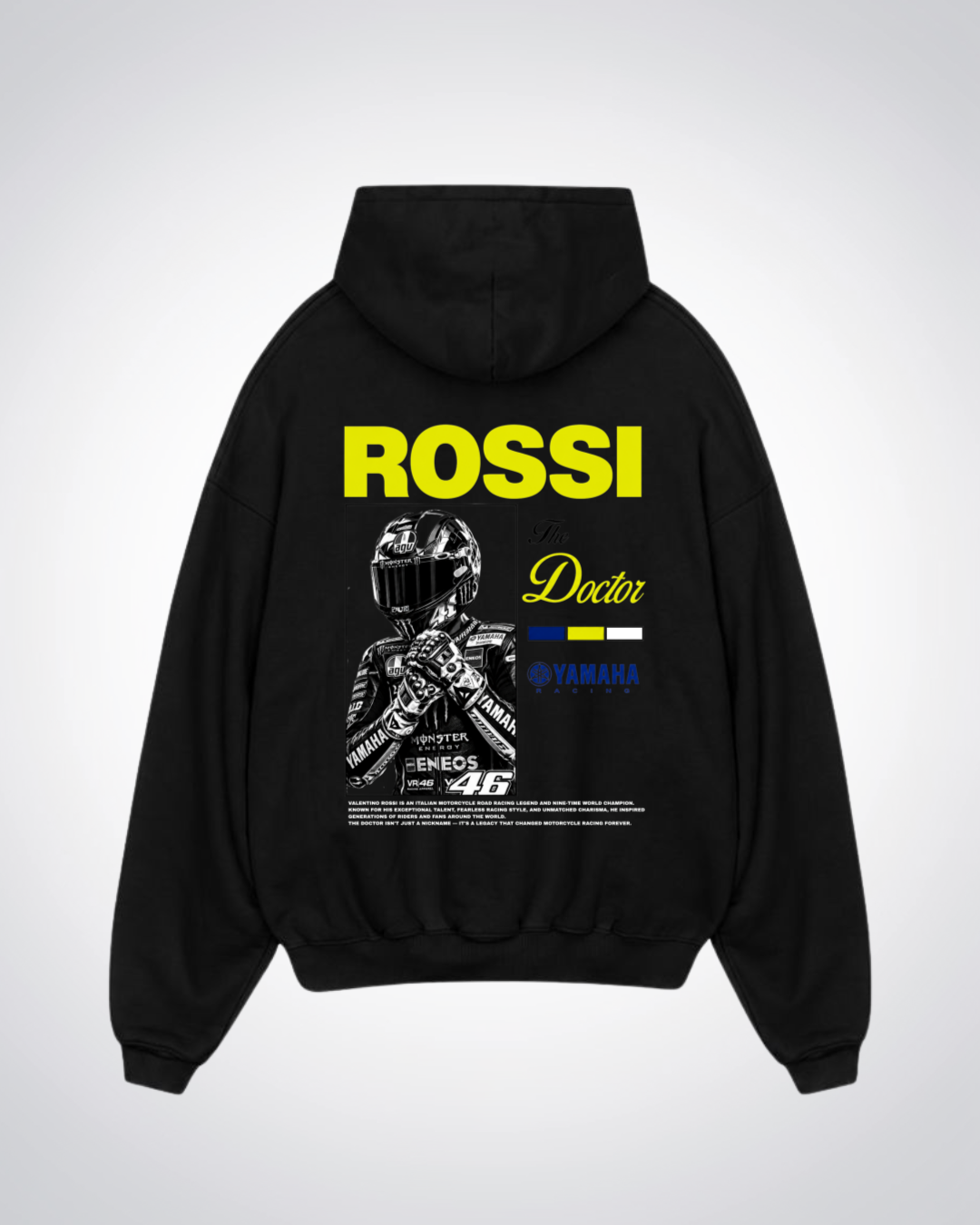 Rossi Oversized Hoodie - Black Back (Designed)