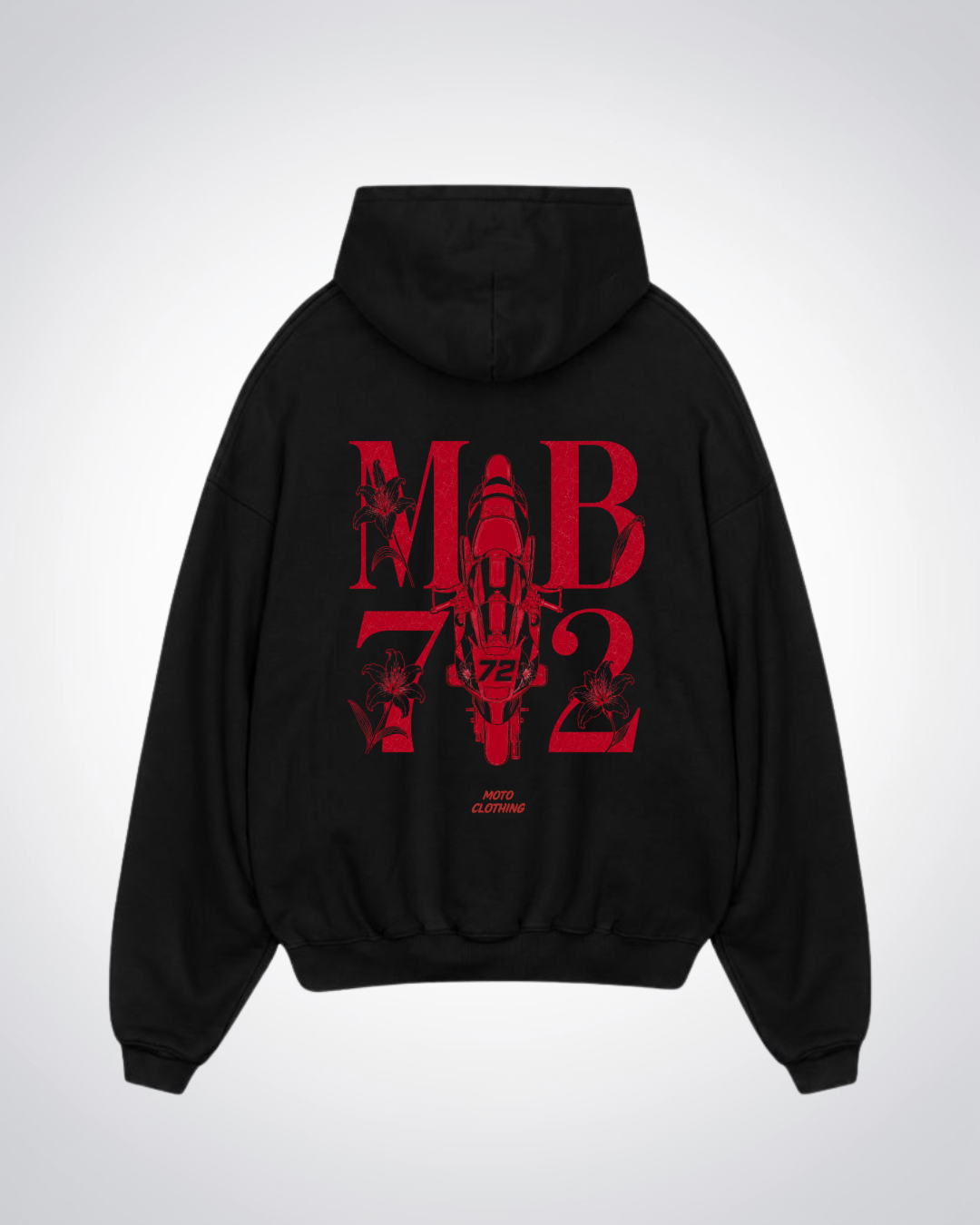 MB72 Flower Oversized Hoodie - Black Back (Designed)