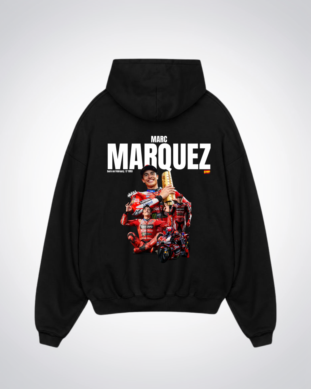 Marquez Oversized Hoodie - Black Back (Designed)
