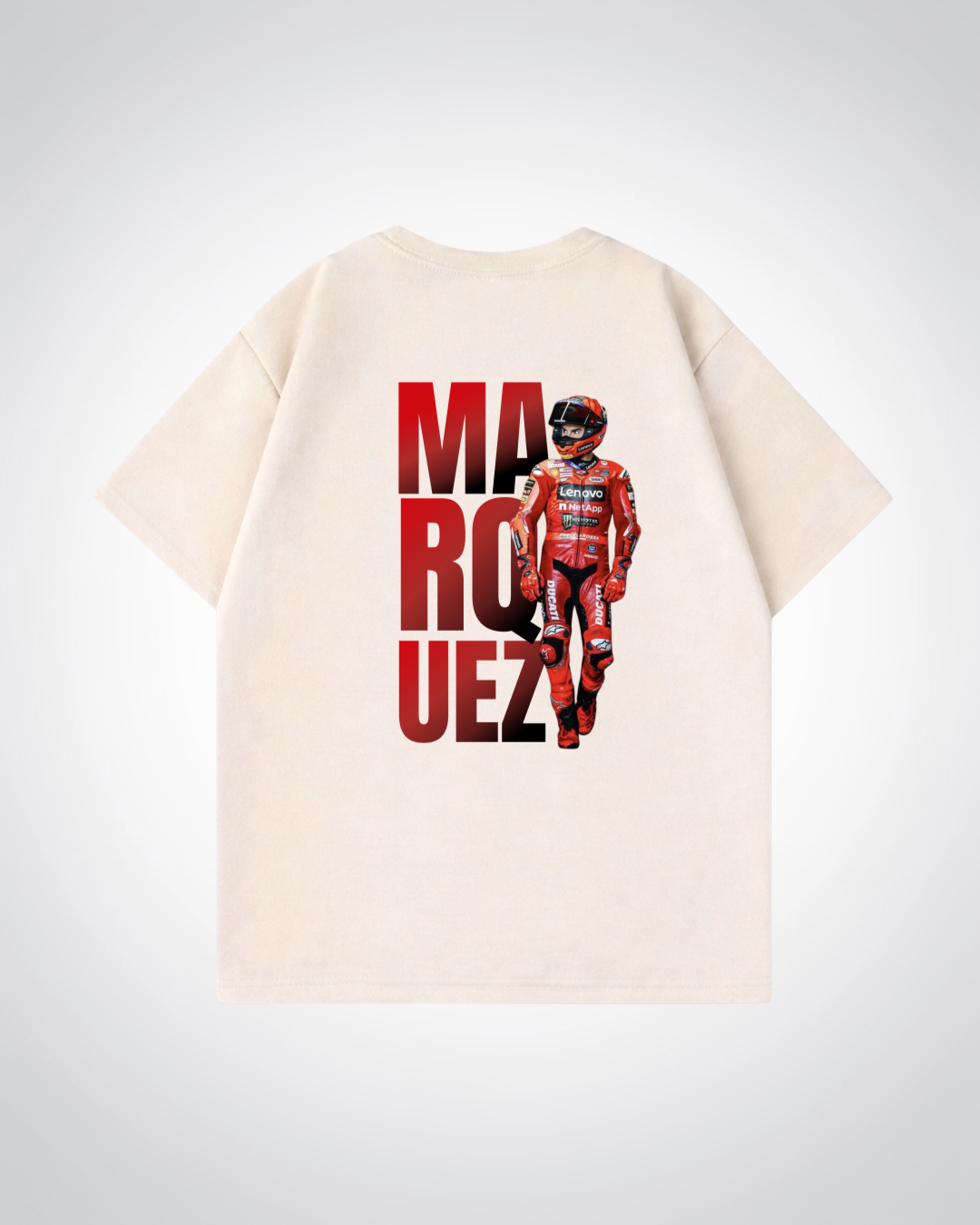 Marquez Oversized Shirt - Beige Back (Designed)