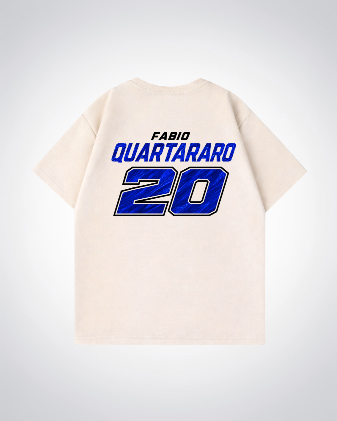 Quatararo Trikot Oversized Shirt - Beige Back (Designed)