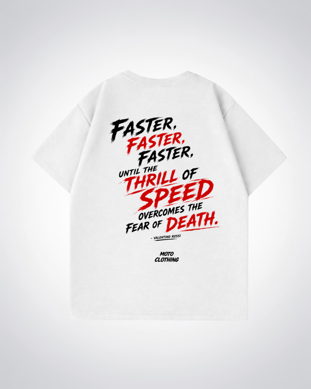 Faster faster faster  Oversized Shirt - White Back (Designed)
