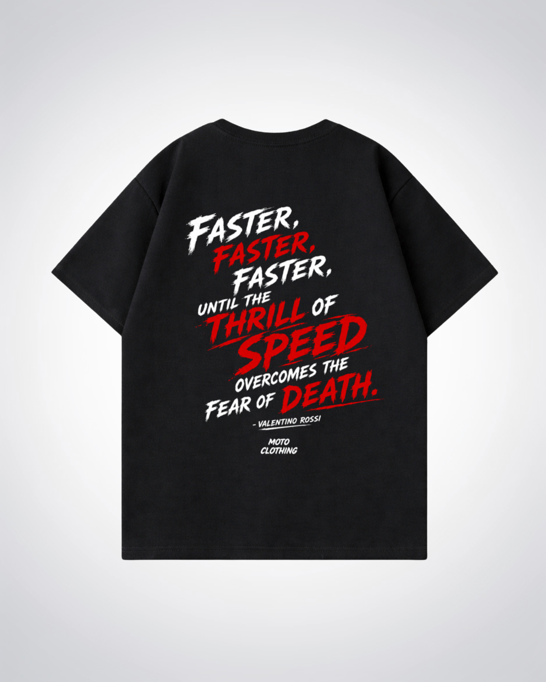 Faster faster faster  Oversized Shirt - Black Back (Designed)