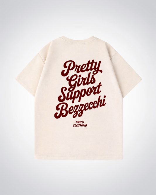 Pretty Girls Support Bezzecchi Oversized Shirt - Beige Back (Designed)