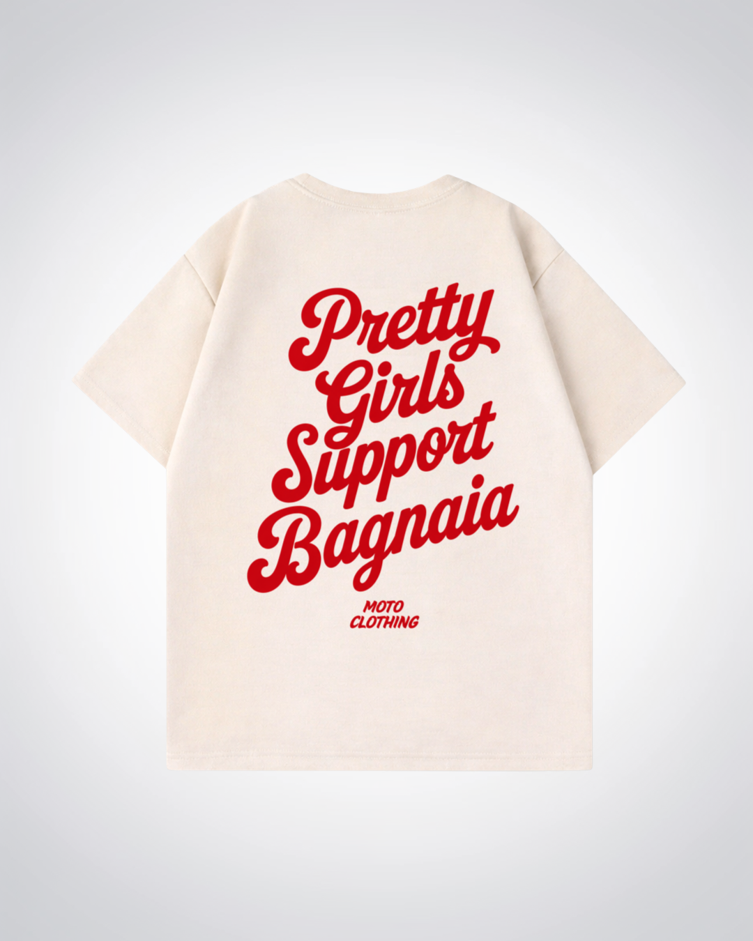 Pretty Girls Support Bagnaia Oversized Shirt - Beige Back (Designed)