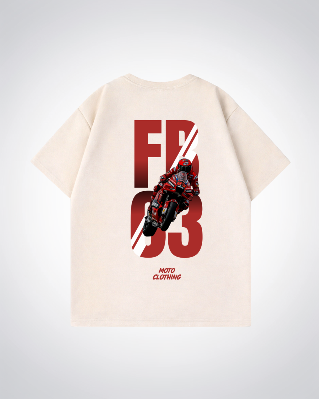 FB63 Oversized Shirt - Beige Back (Designed)