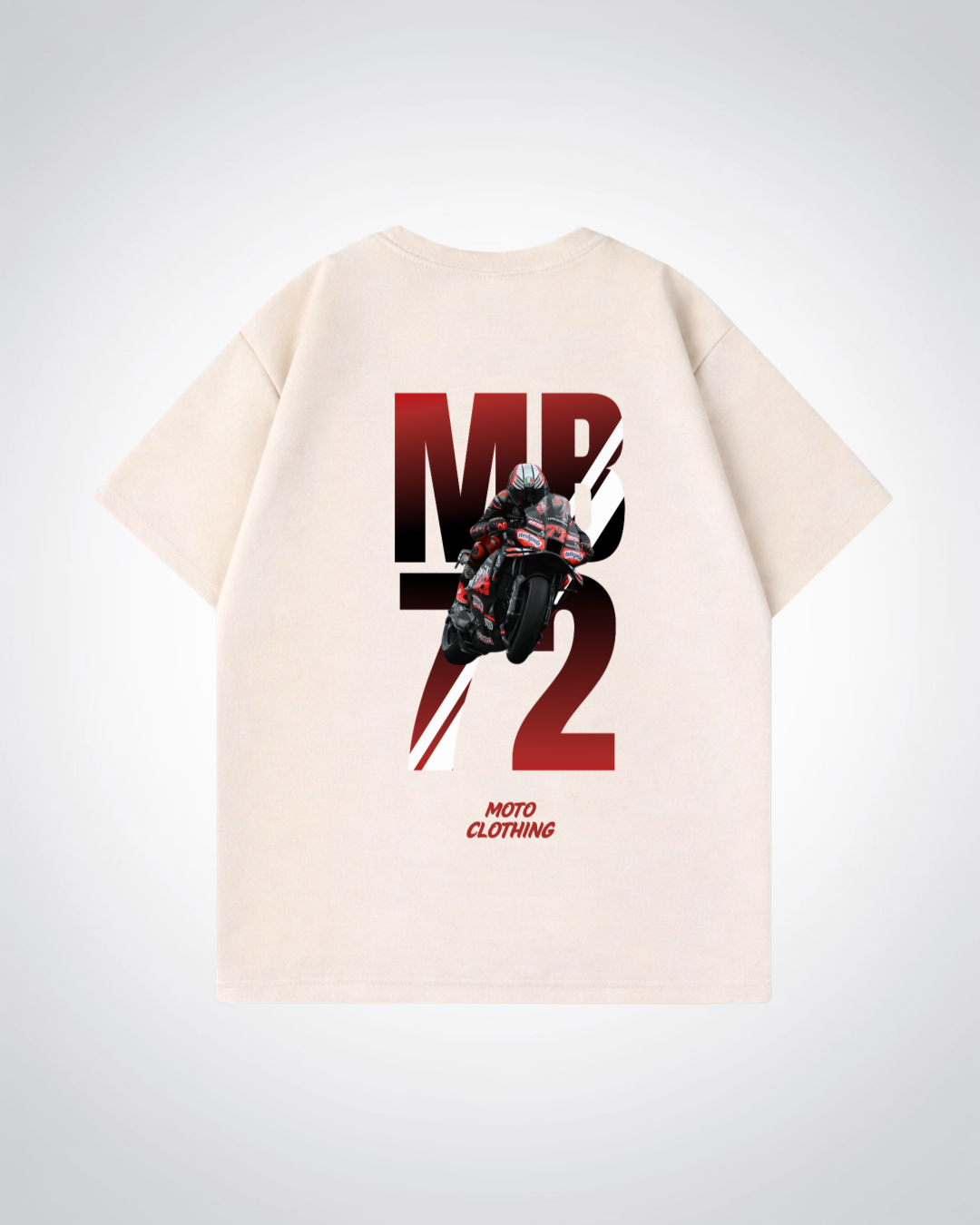 MB72 Oversized Shirt - Beige Back (Designed)