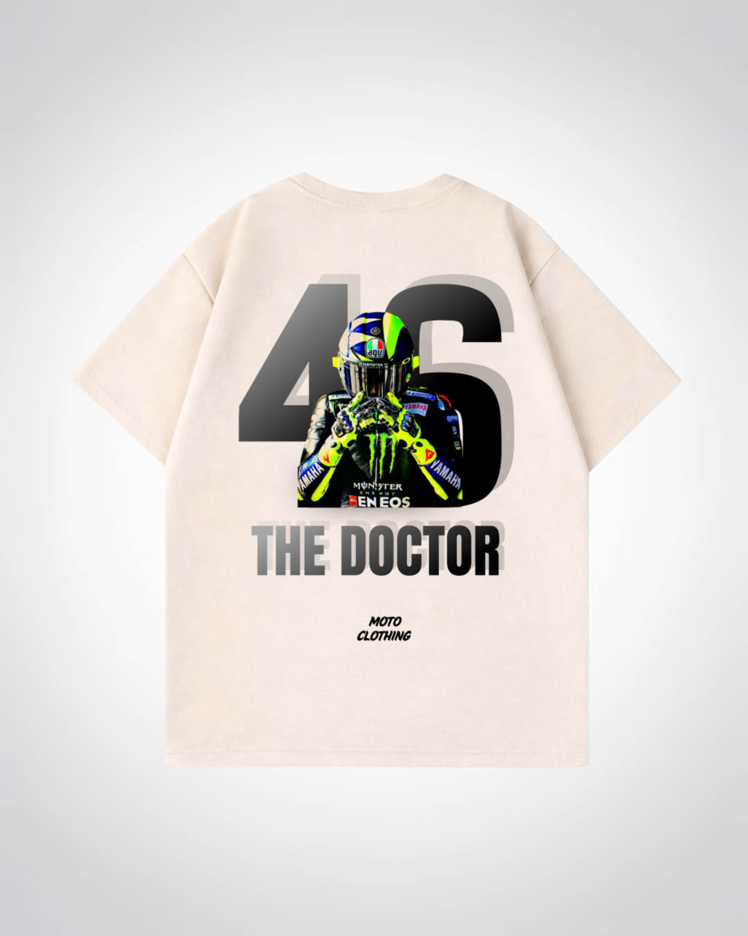 The Doctor Oversized Shirt - Beige Back (Designed)