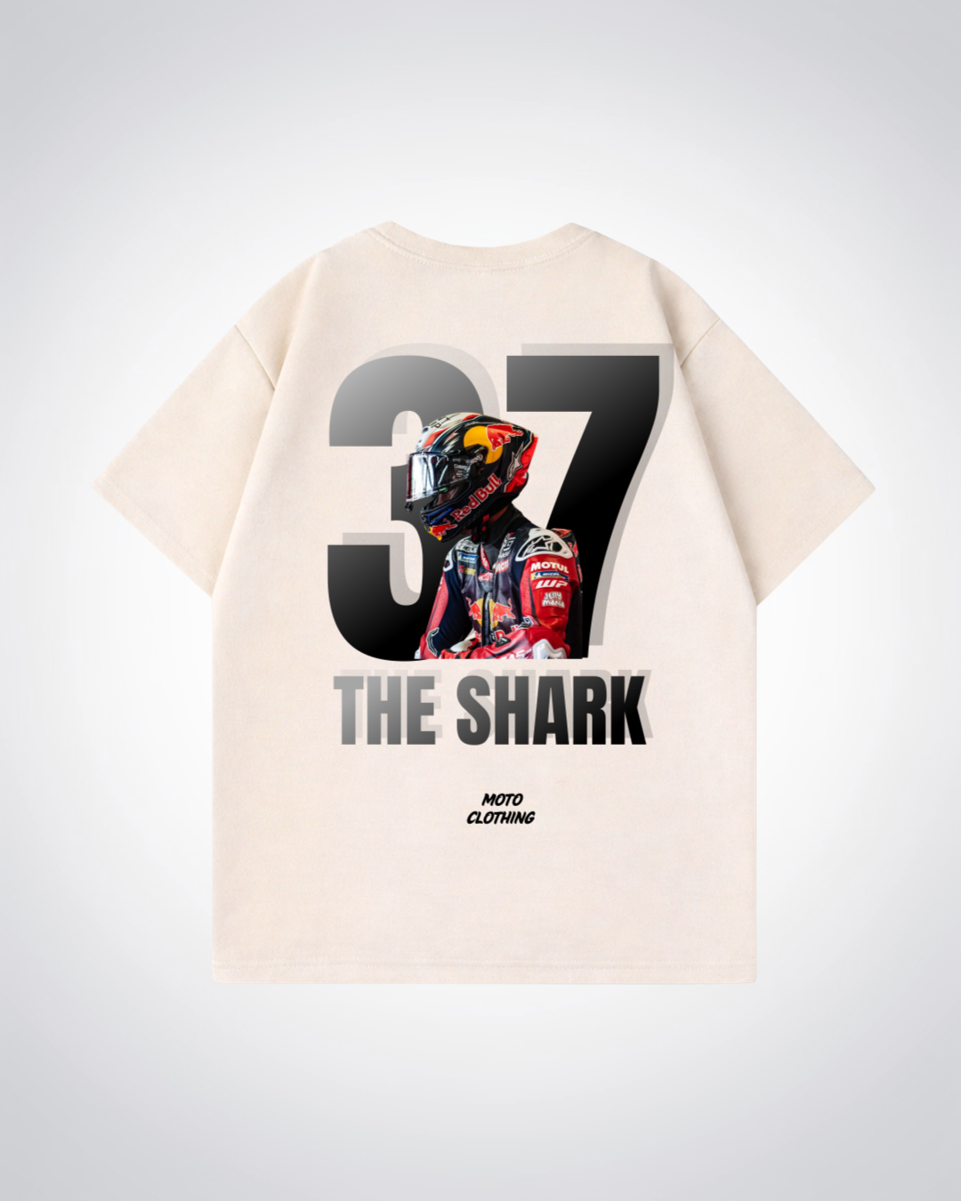 The Shark Oversized Shirt - Beige Back (Designed)