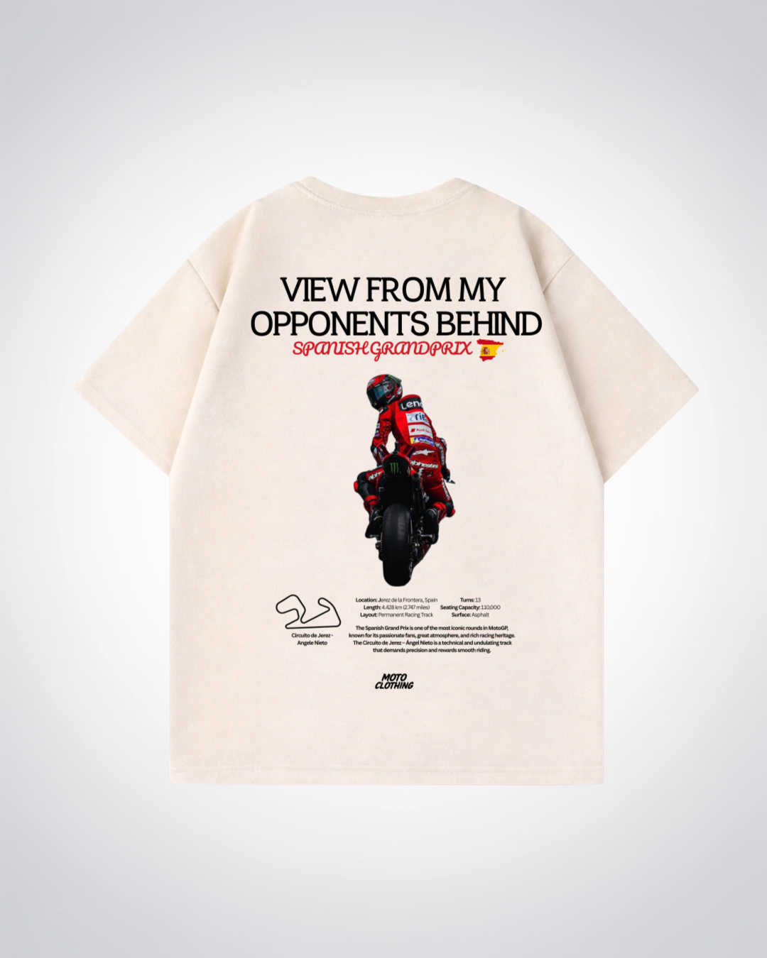 View from my opponents behind Oversized Shirt - Beige Back (Designed)