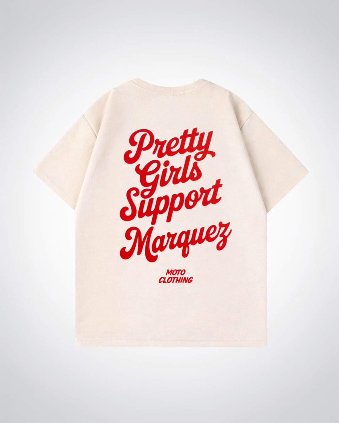 Pretty Girls Support Marquez Oversized Shirt - Beige Back (Designed)