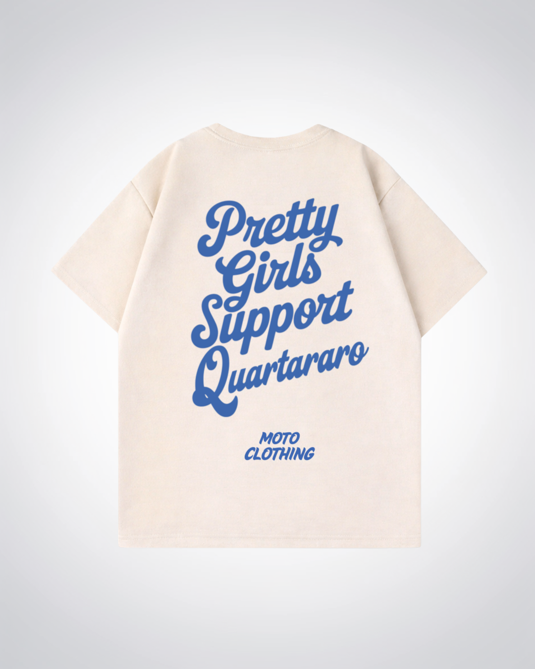 Pretty Girls Support Quartararo Oversized Shirt - Beige Back (Designed)
