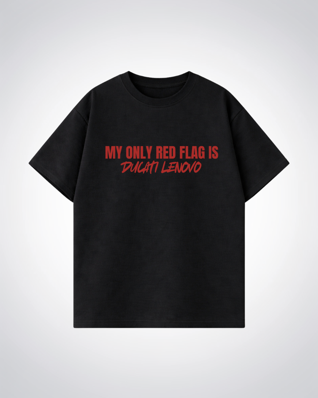 My Only Red Flag Oversized Shirt - Black Front (Designed)