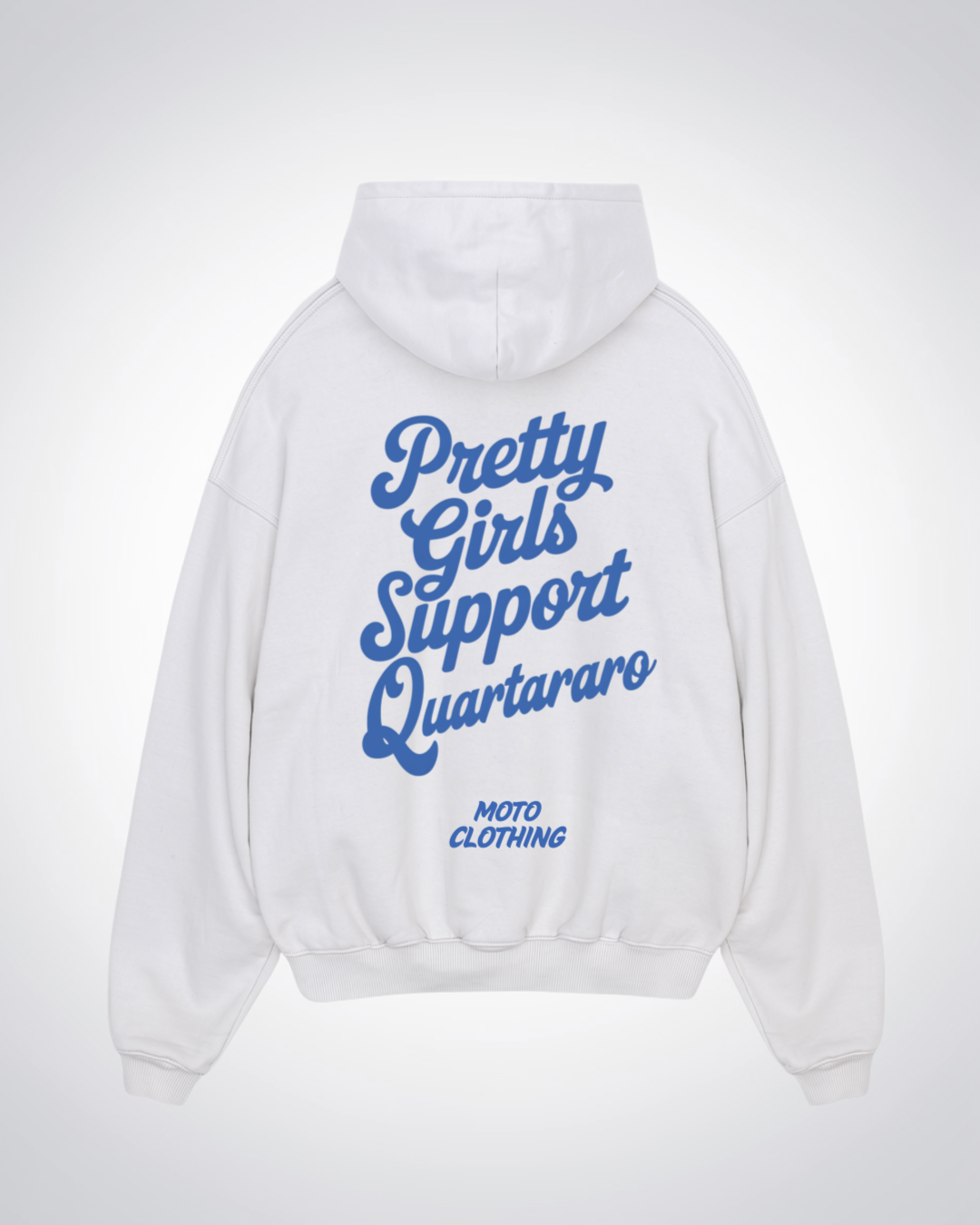 Pretty Girls Support Quartararo Oversized Hoodie - White Back (Designed)
