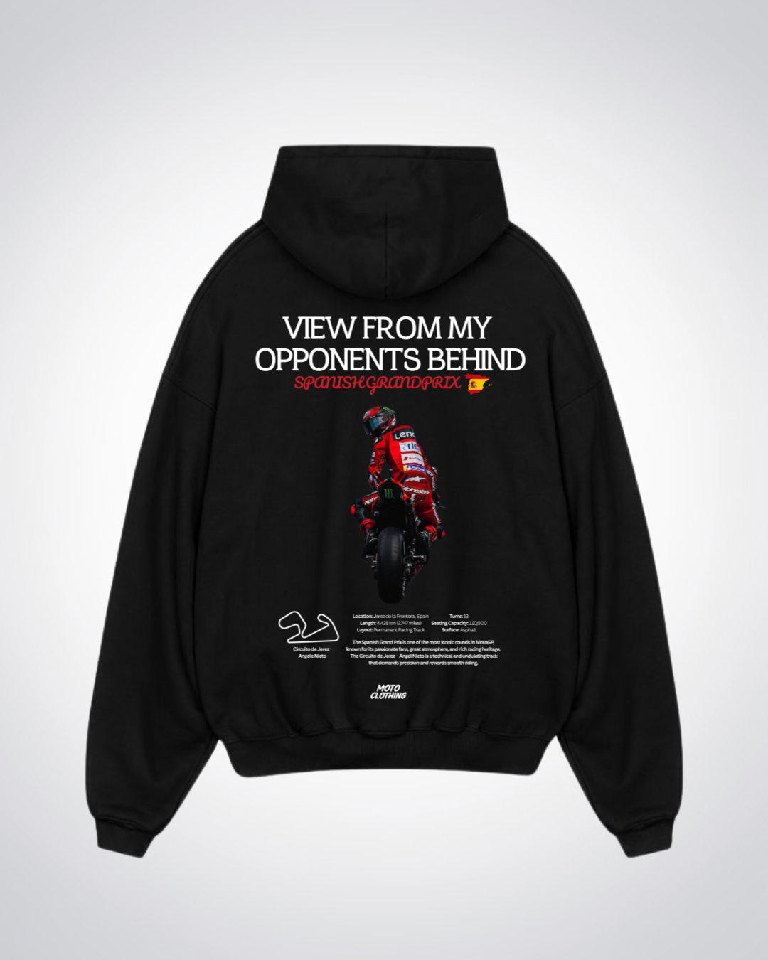 View from my opponents behind Oversized Hoodie - Black Back (Designed)