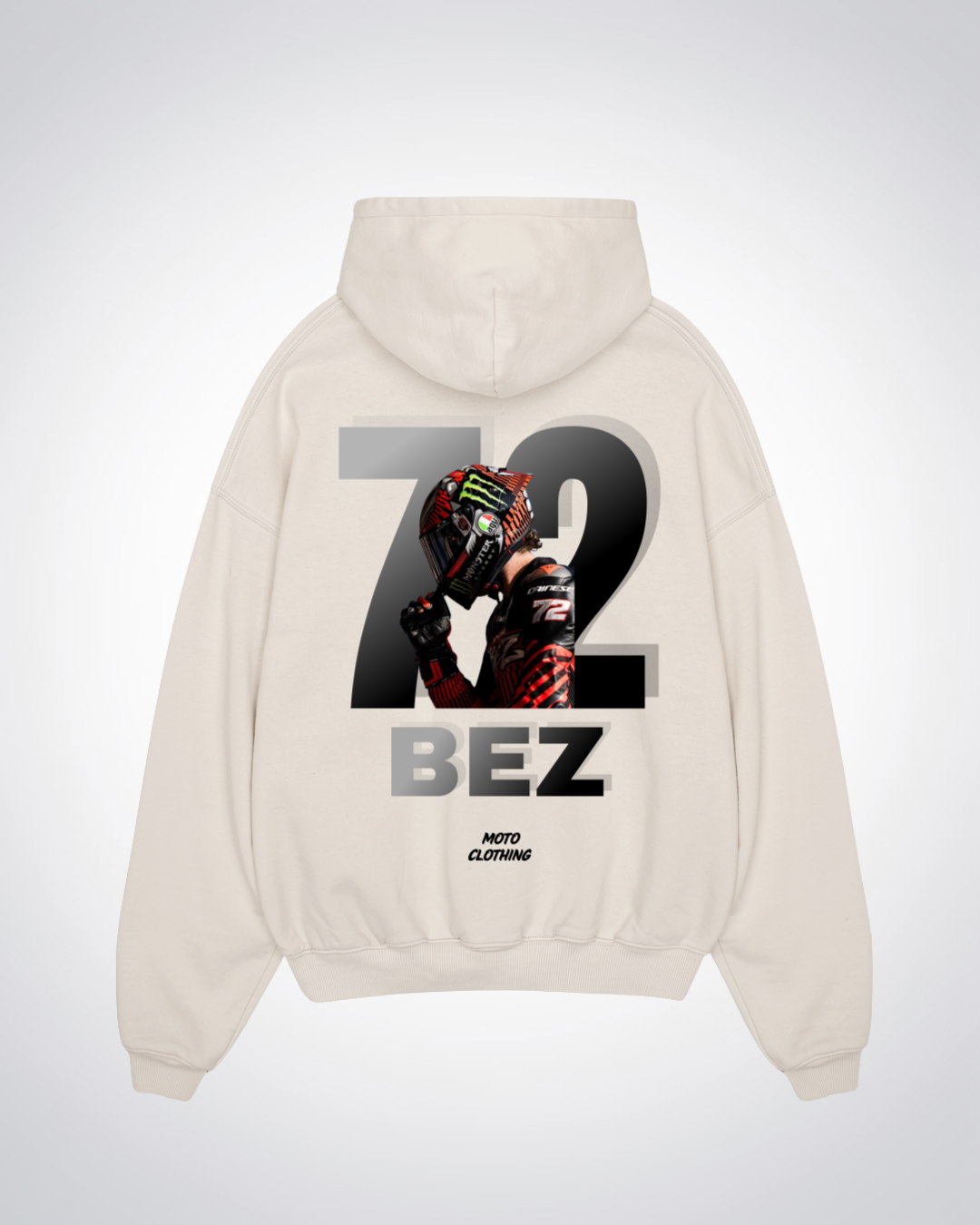 BEZ Oversized Hoodie - Beige Back (Designed)