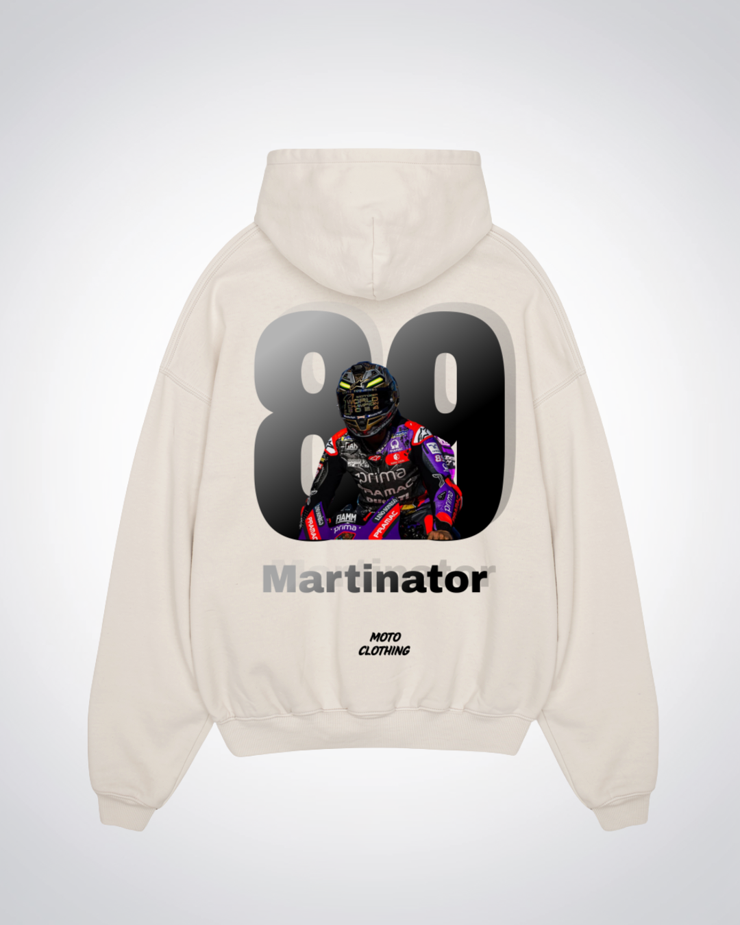 Martinator Oversized Hoodie - Beige Back (Designed)