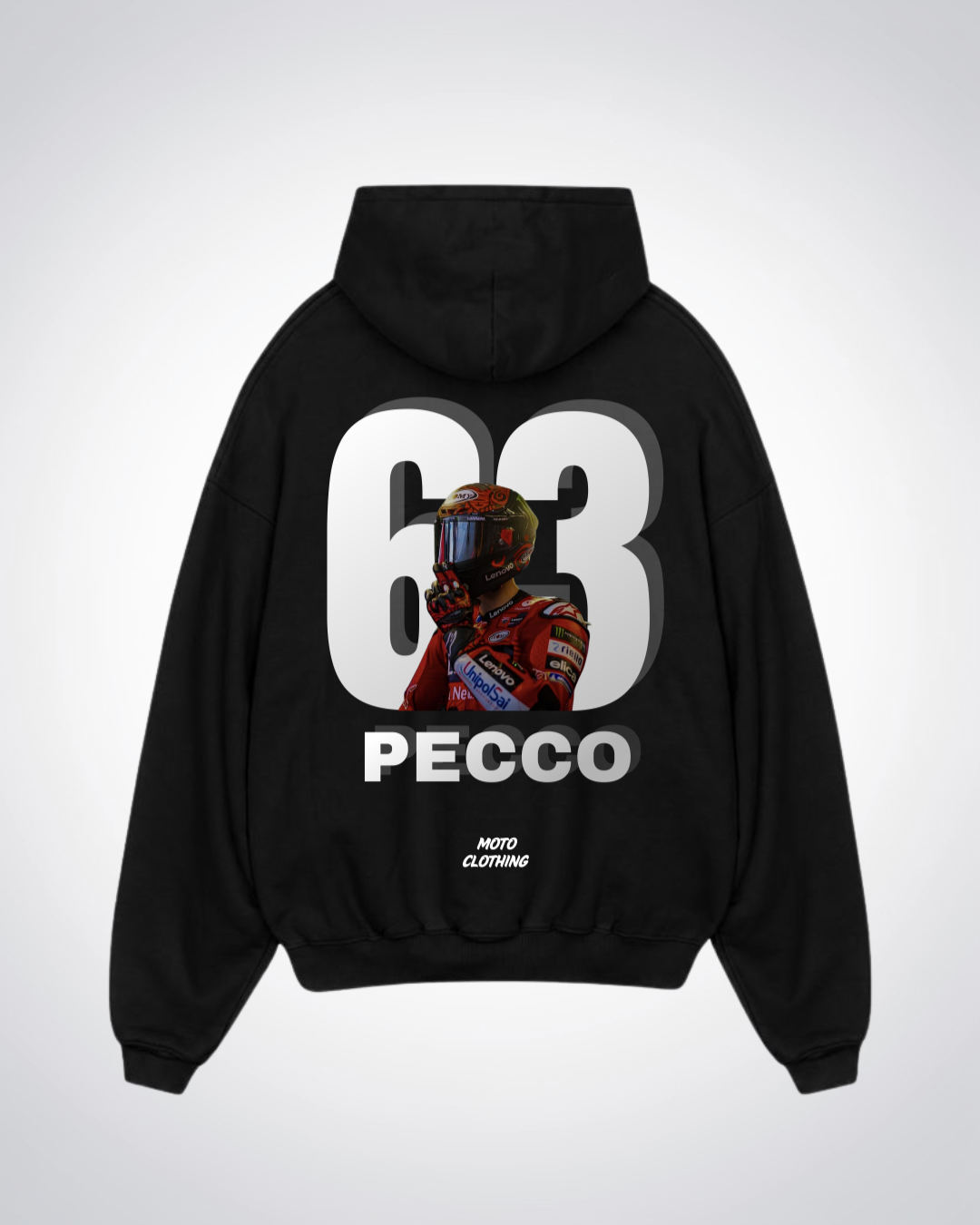Pecco Oversized Hoodie - Black Back (Designed)