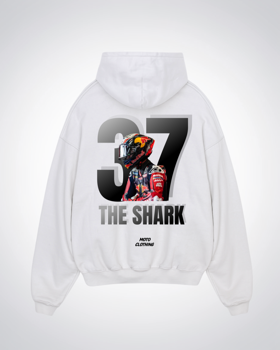 The Shark Oversized Hoodie - White Back (Designed)