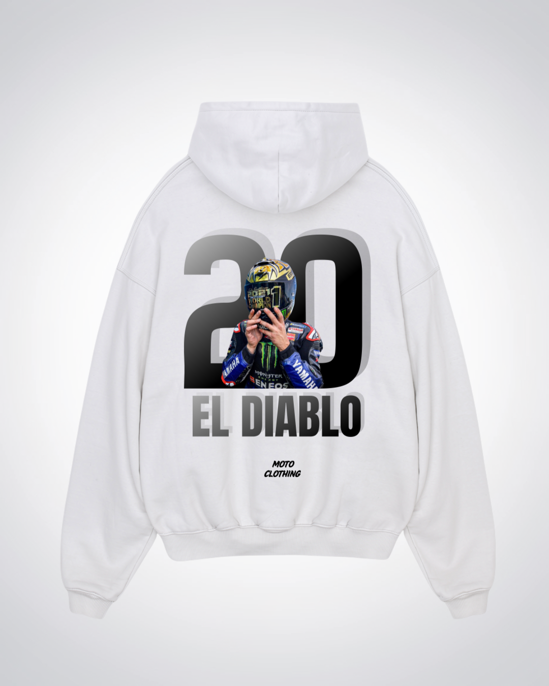 El Diablo Oversized Hoodie - White Back (Designed)
