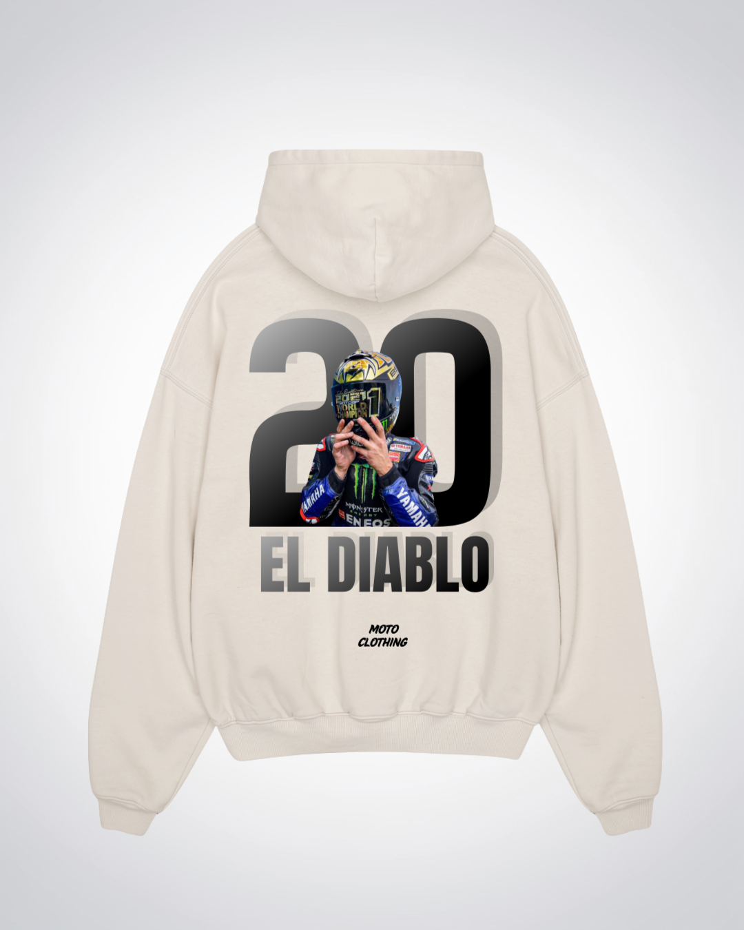 El Diablo Oversized Hoodie - Beige Back (Designed)