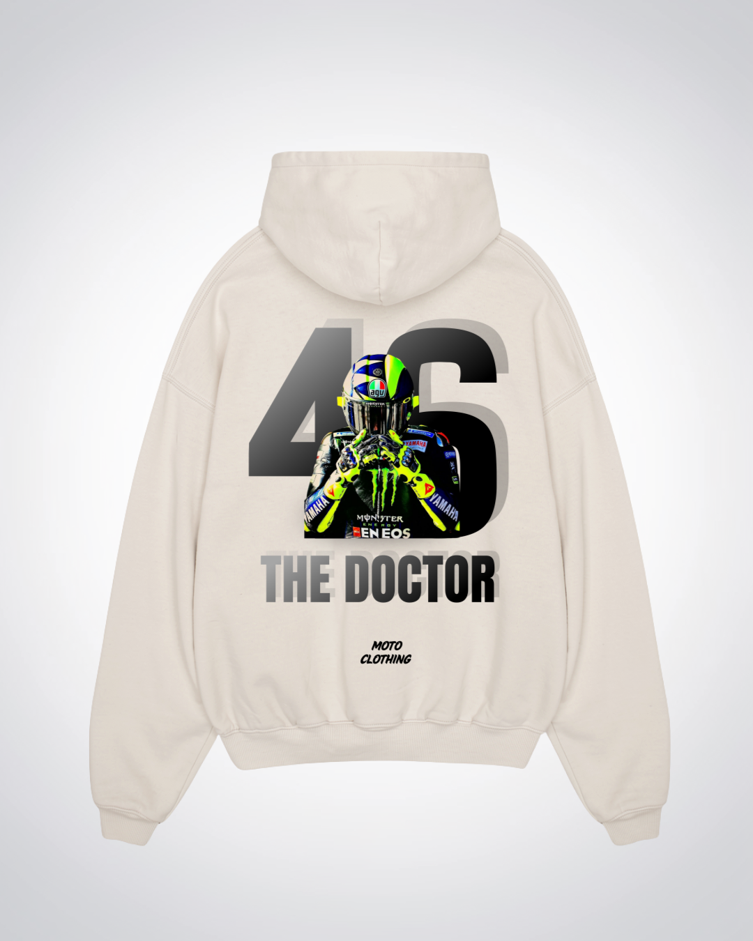 The Doctor Oversized Hoodie - Beige Back (Designed)