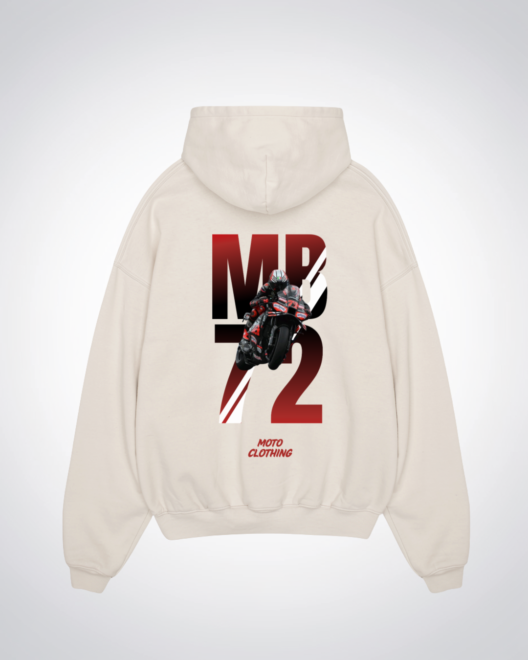 MB72 Oversized Hoodie - Beige Back (Designed)