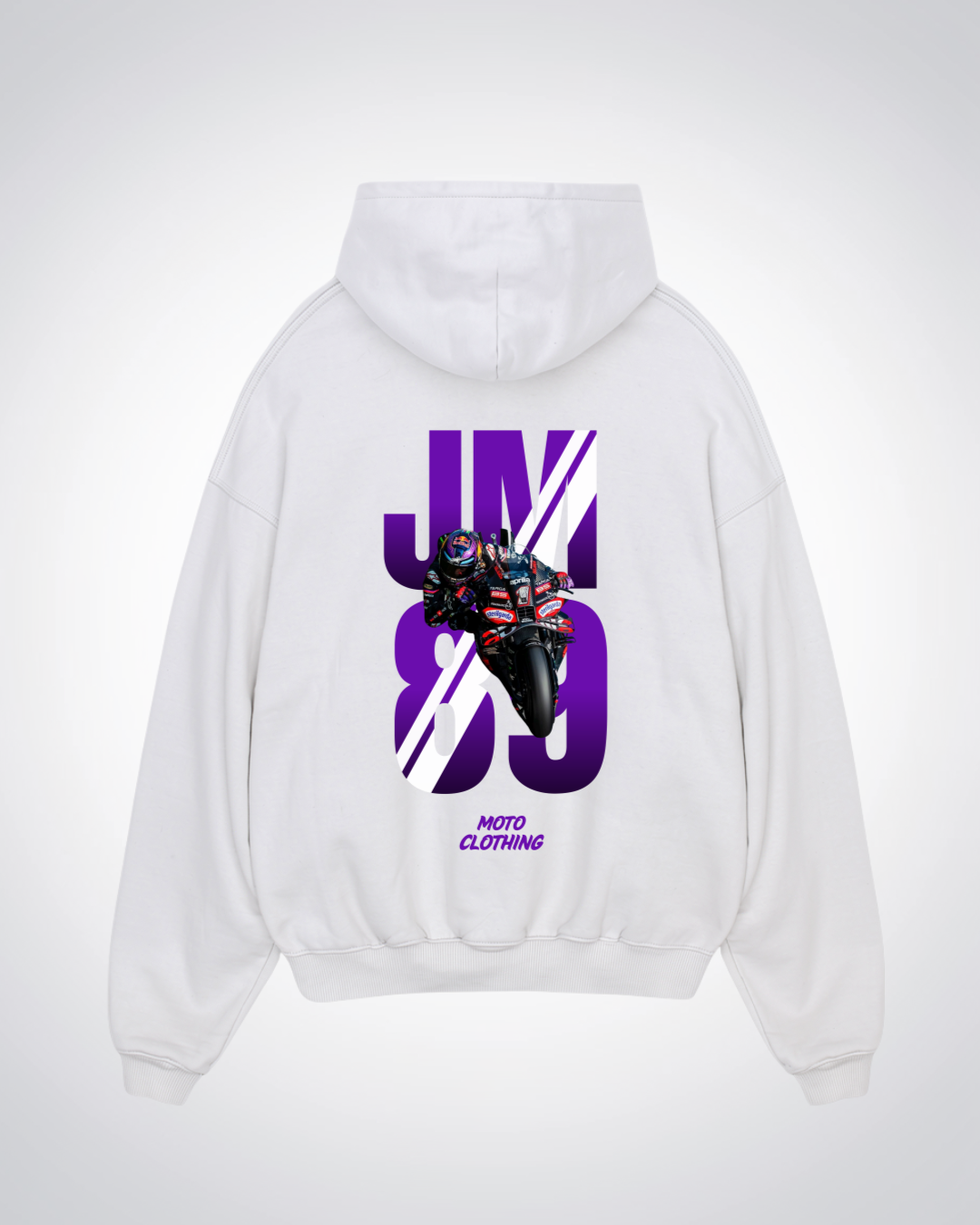JM89Oversized Hoodie - White Back (Designed)