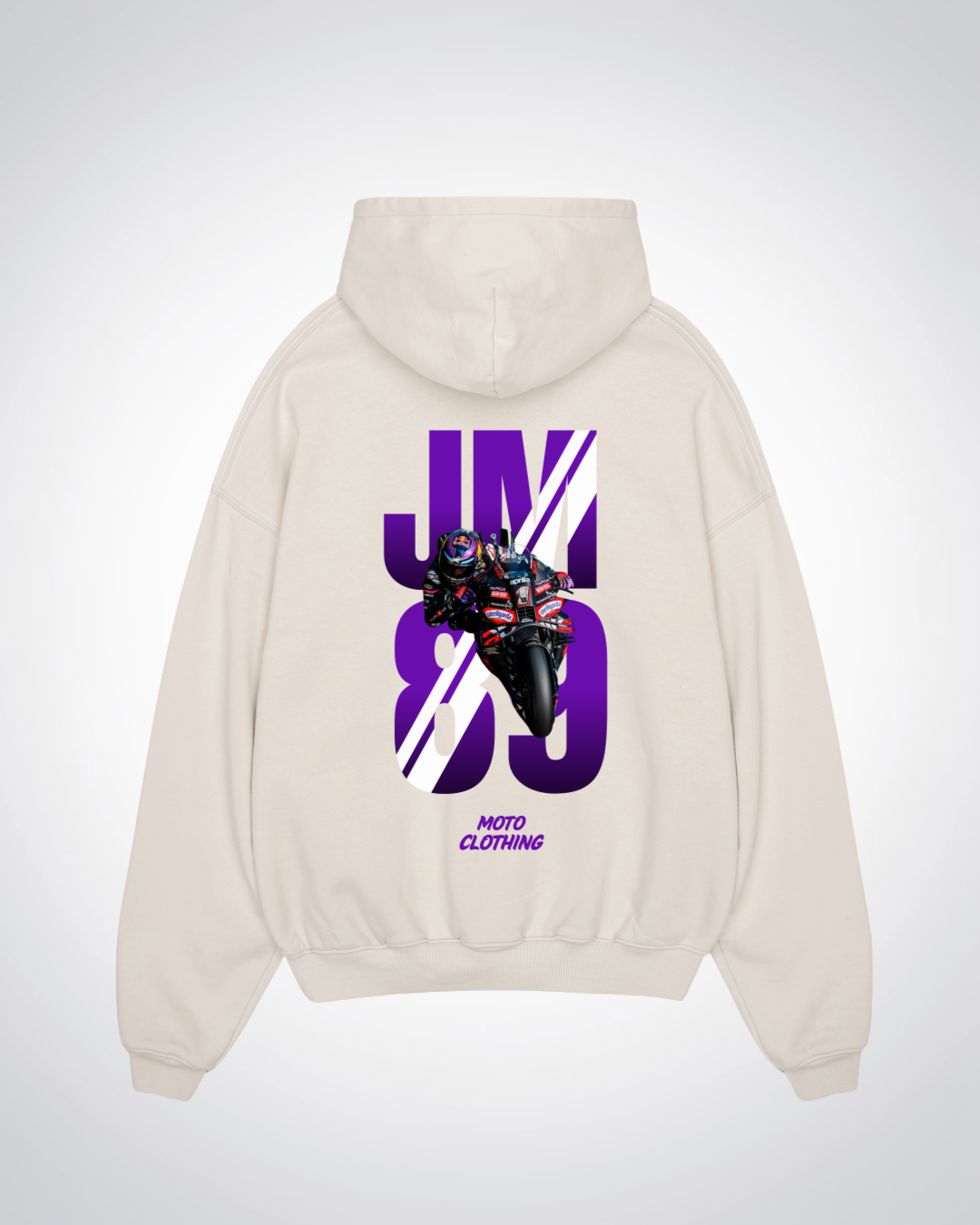 JM89Oversized Hoodie - Beige Back (Designed)