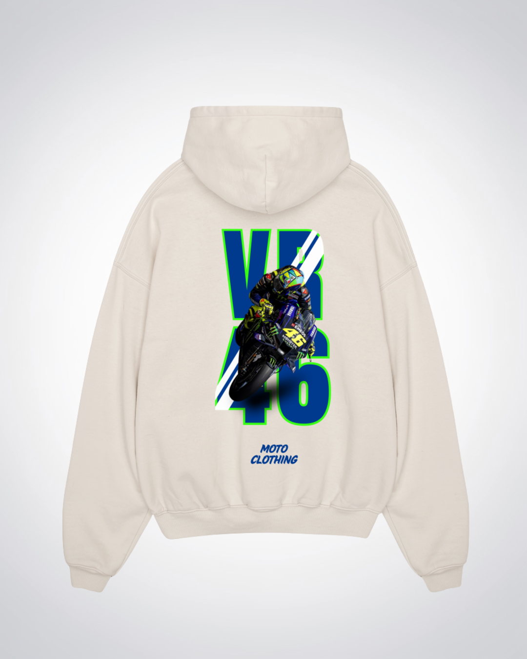 VR46 Oversized Hoodie - Beige Back (Designed)