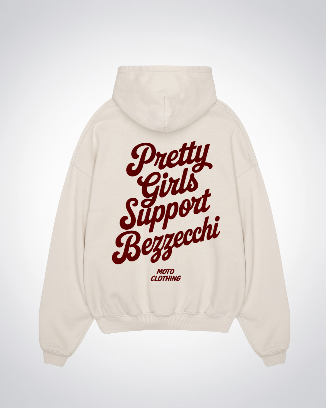 Pretty Girls Support Bezzecchi Oversized Hoodie - Beige Back (Designed)