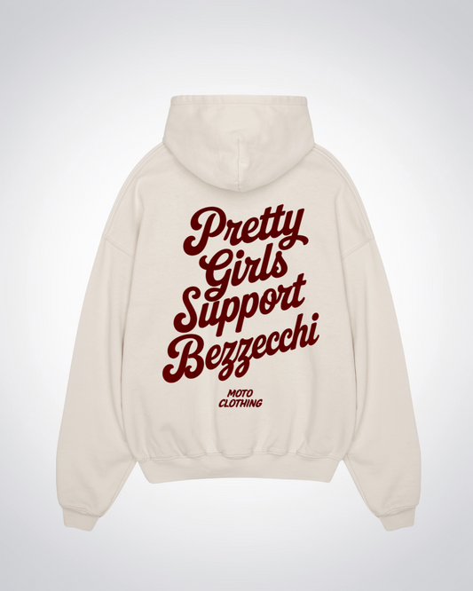Pretty Girls Support Bezzecchi Oversized Hoodie - Beige Back (Designed)