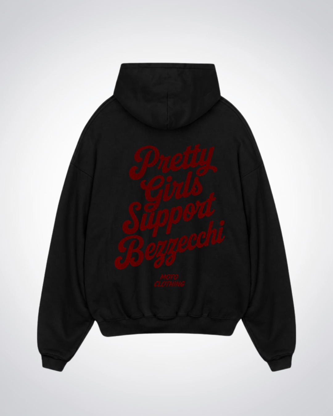Pretty Girls Support Bezzecchi Oversized Hoodie - Black Back (Designed)