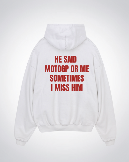 MotoGP or Me Oversized Hoodie - White Back (Designed)