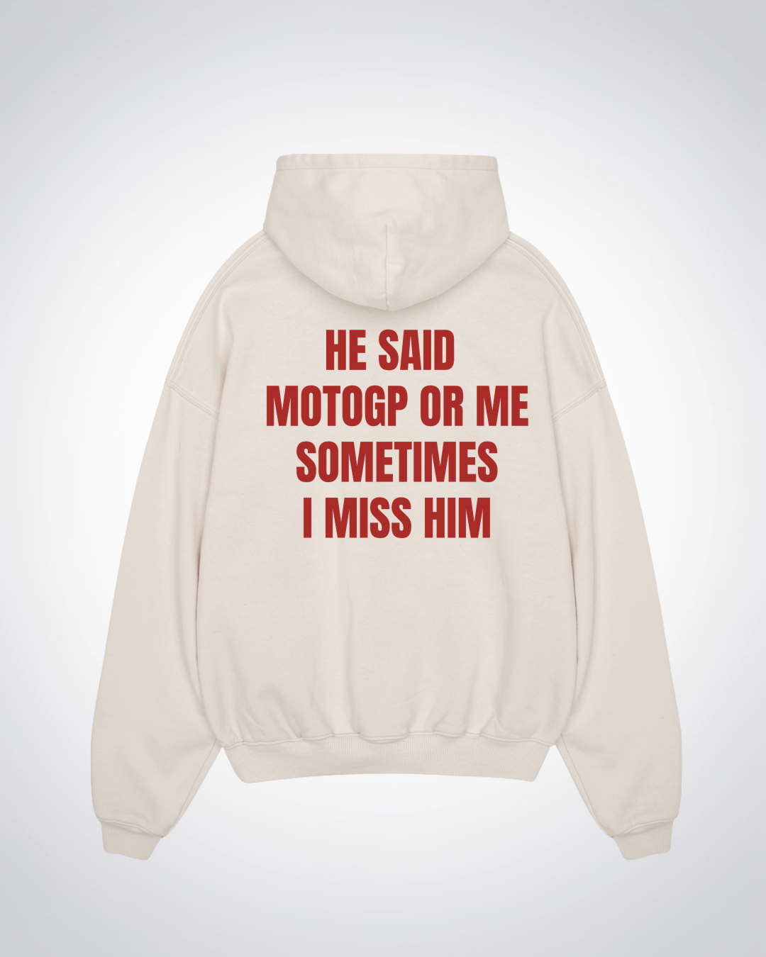 MotoGP or Me Oversized Hoodie - Beige Back (Designed)