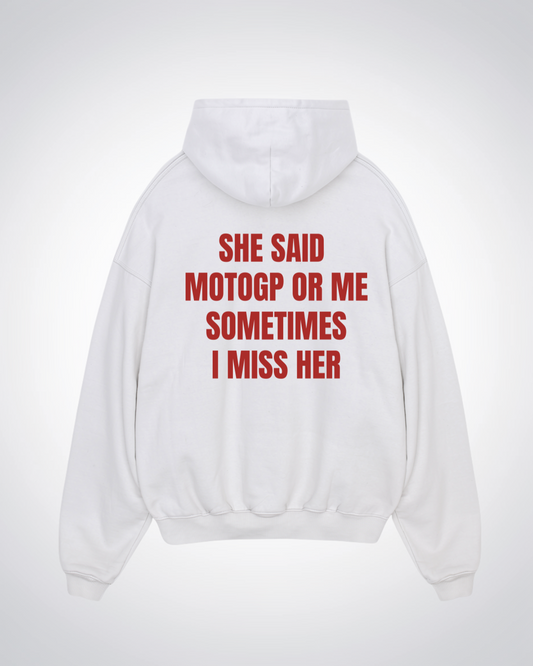 MotoGP or Me Oversized Hoodie - White Back (Designed)